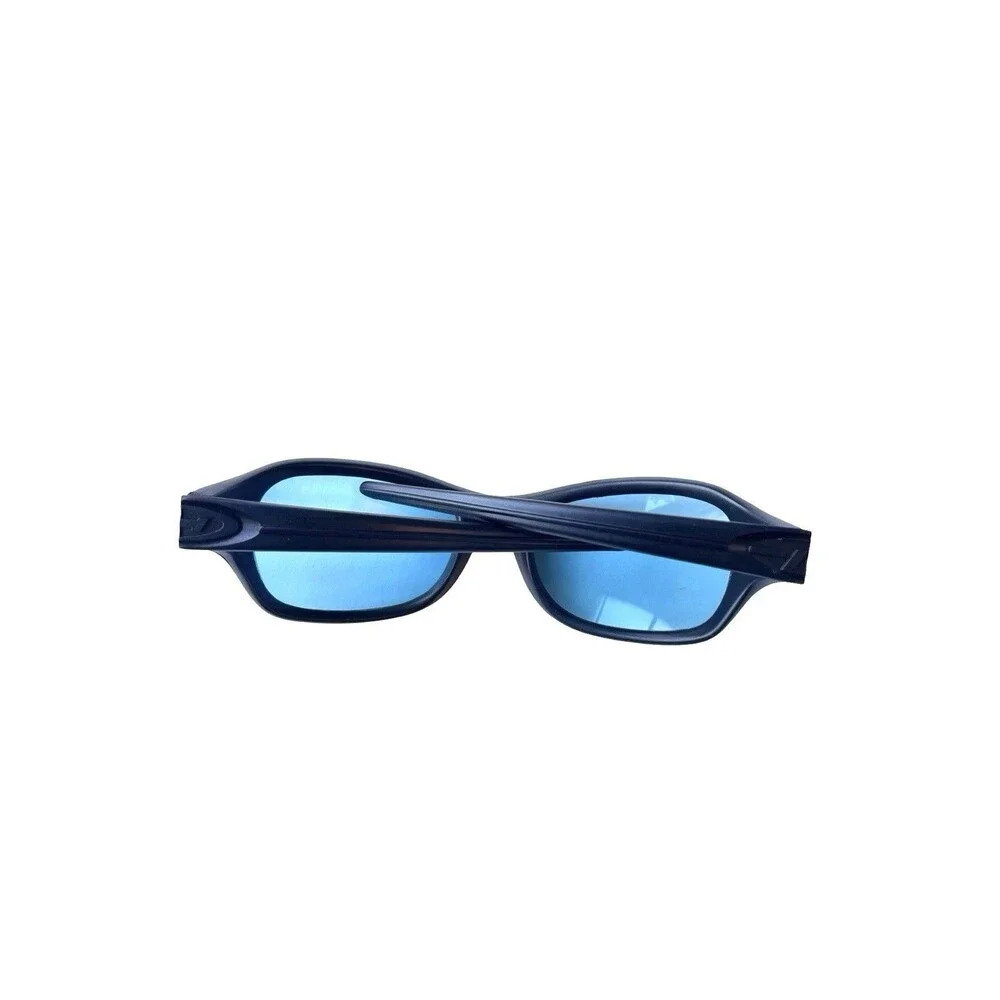 Vintage Blue Wrap Sport Sunglasses Blue Tinted Lenses Retro Y2K Outdoor Unisex